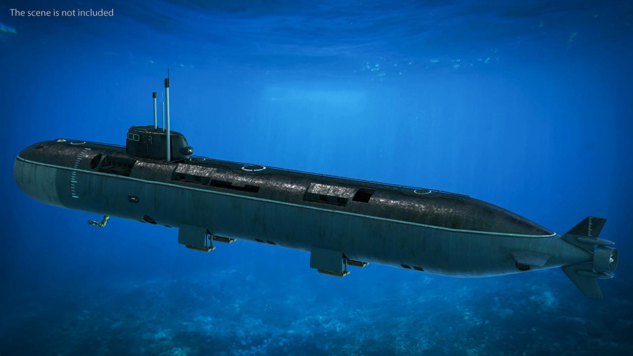 3D model Russian Deep-Sea Nuclear Submarine Losharik Rigged