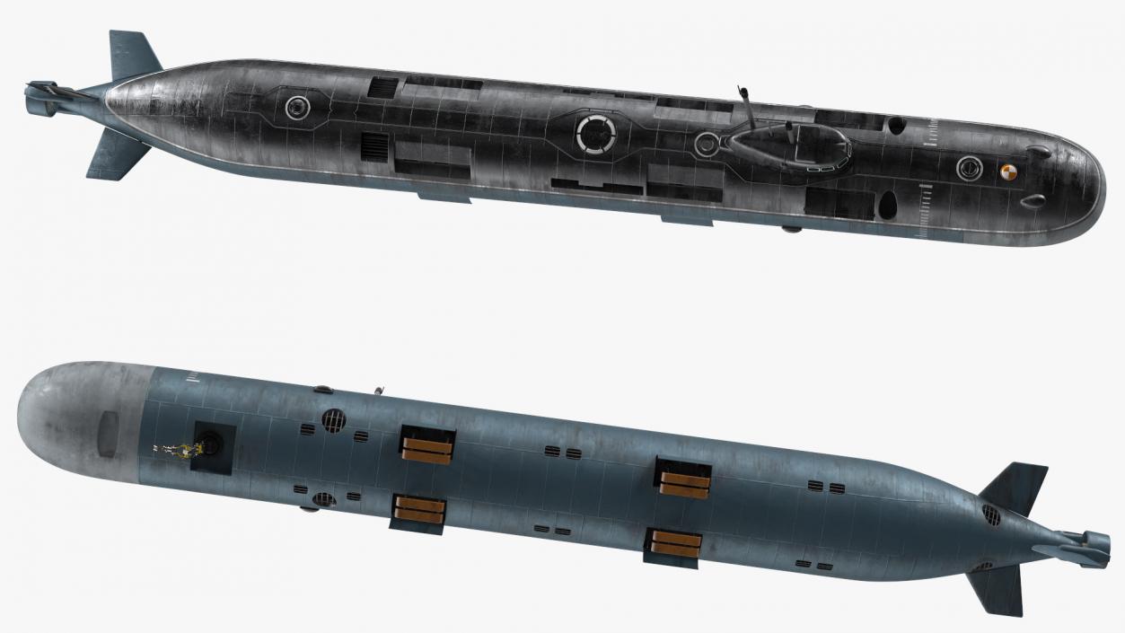 3D model Russian Deep-Sea Nuclear Submarine Losharik Rigged