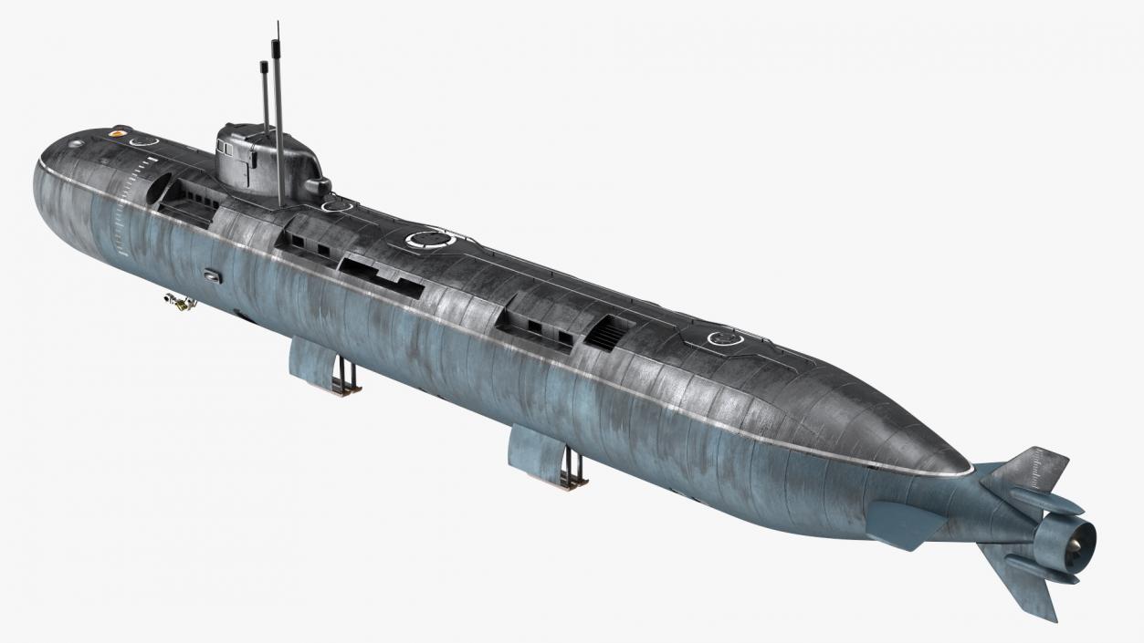 3D model Russian Deep-Sea Nuclear Submarine Losharik Rigged