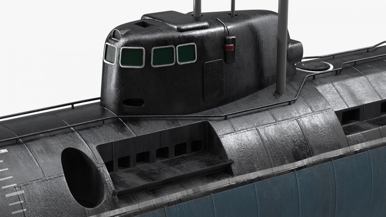 3D model Russian Deep-Sea Nuclear Submarine Losharik Rigged