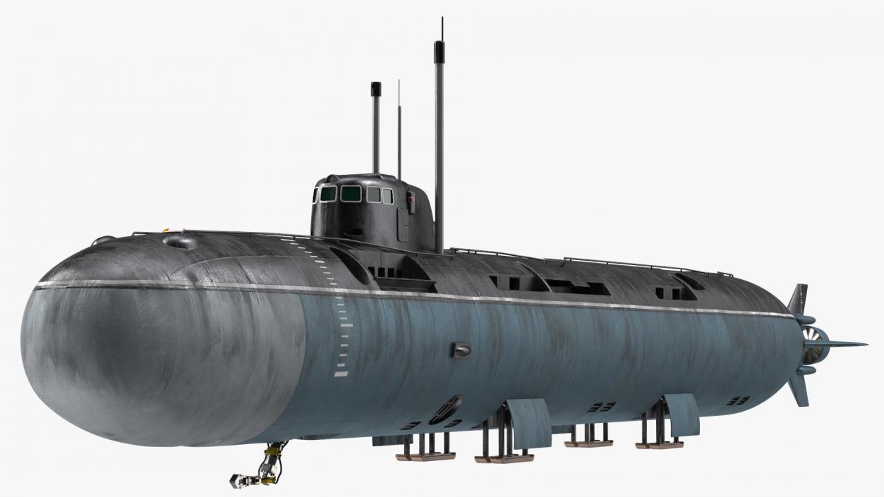 3D model Russian Deep-Sea Nuclear Submarine Losharik Rigged