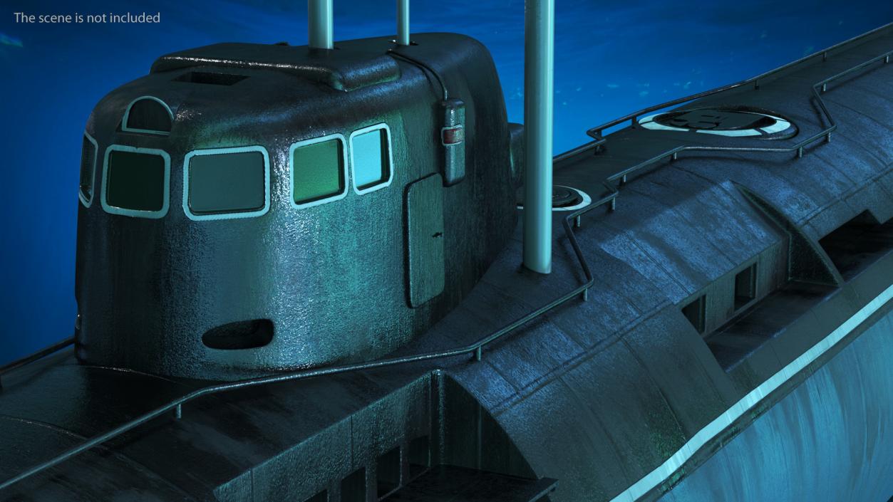 3D model Russian Deep-Sea Nuclear Submarine Losharik Rigged