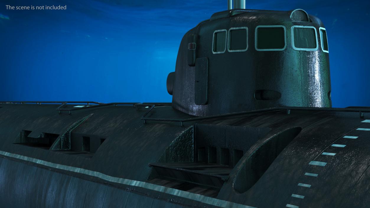 3D model Russian Deep-Sea Nuclear Submarine Losharik Rigged