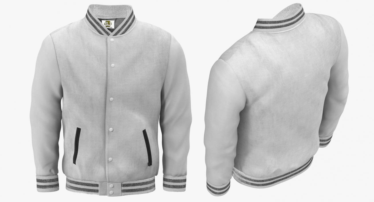 3D White Baseball Jacket