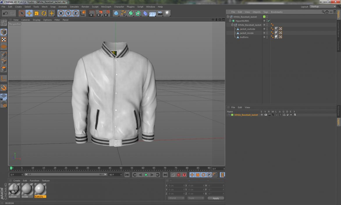 3D White Baseball Jacket