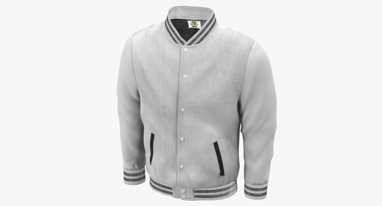 3D White Baseball Jacket