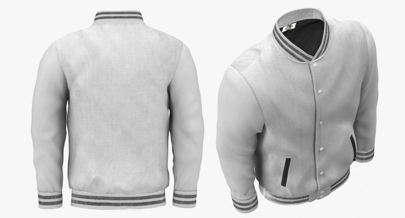 3D White Baseball Jacket