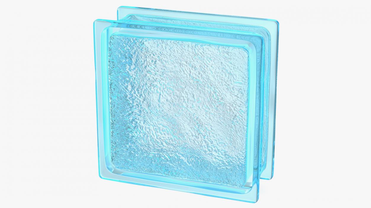 3D Ice Pattern Glass Block Blue model