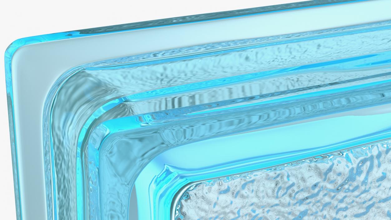 3D Ice Pattern Glass Block Blue model