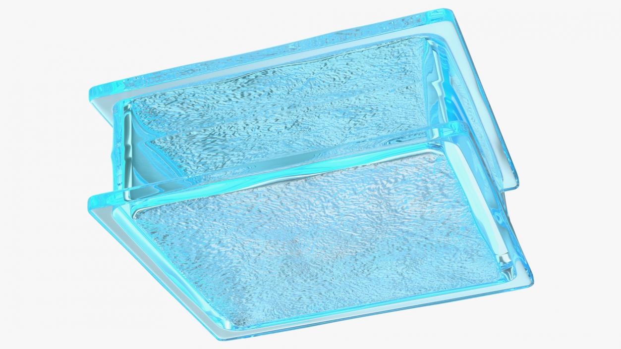 3D Ice Pattern Glass Block Blue model