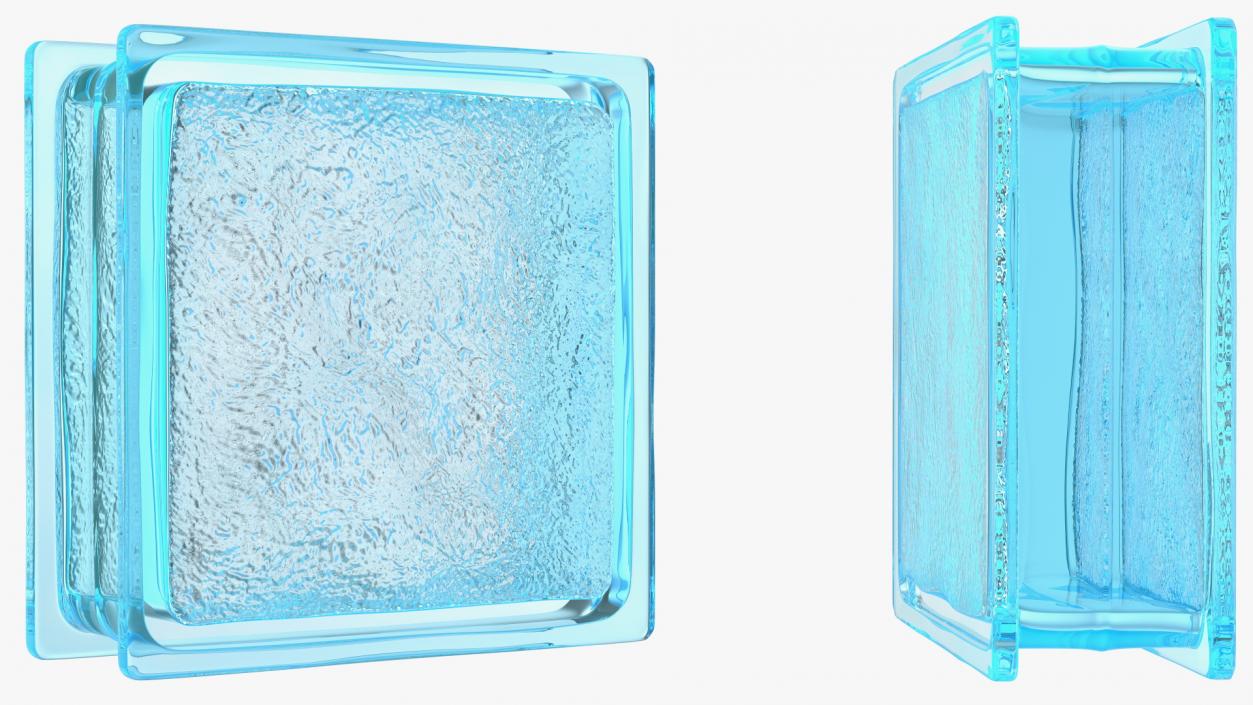 3D Ice Pattern Glass Block Blue model