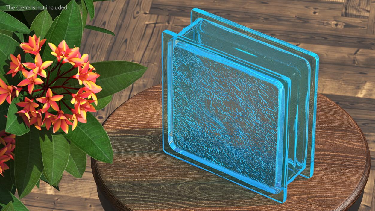 3D Ice Pattern Glass Block Blue model