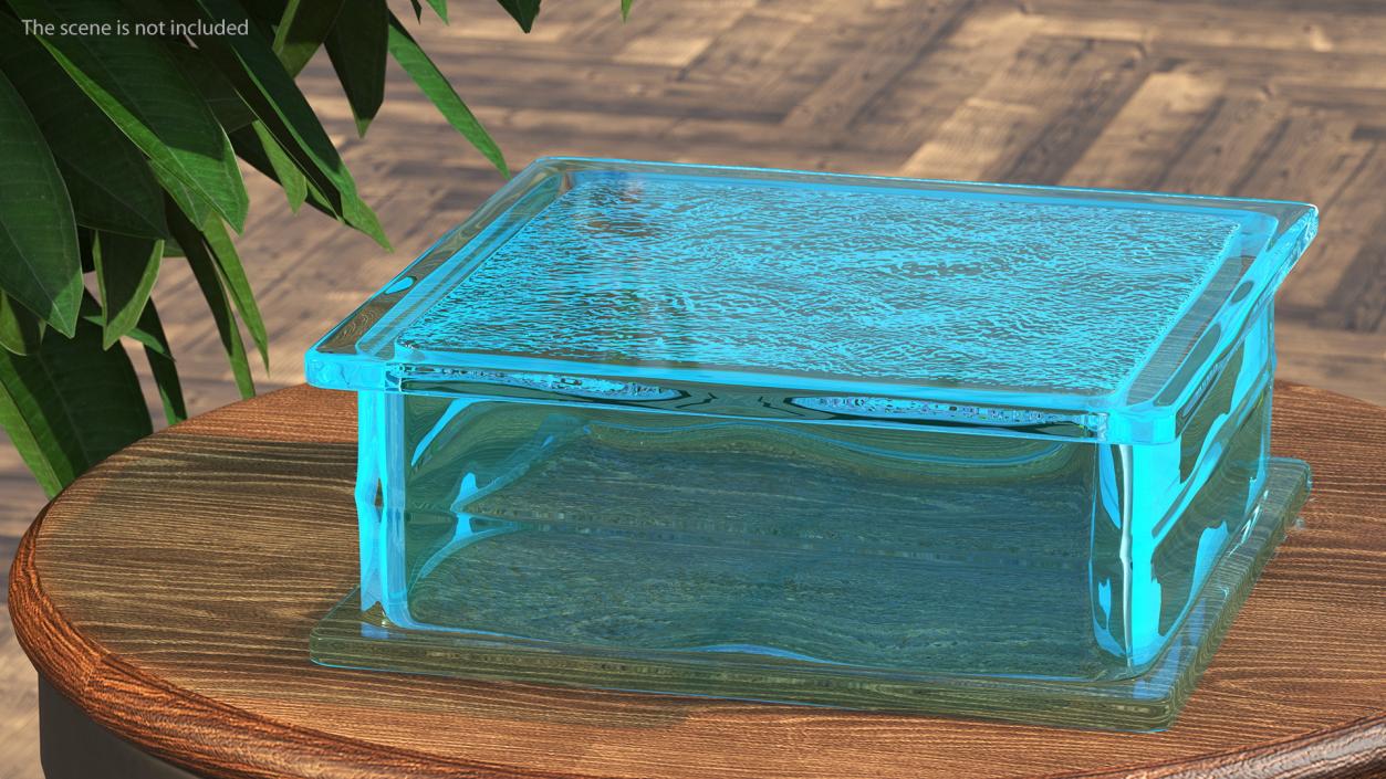 3D Ice Pattern Glass Block Blue model