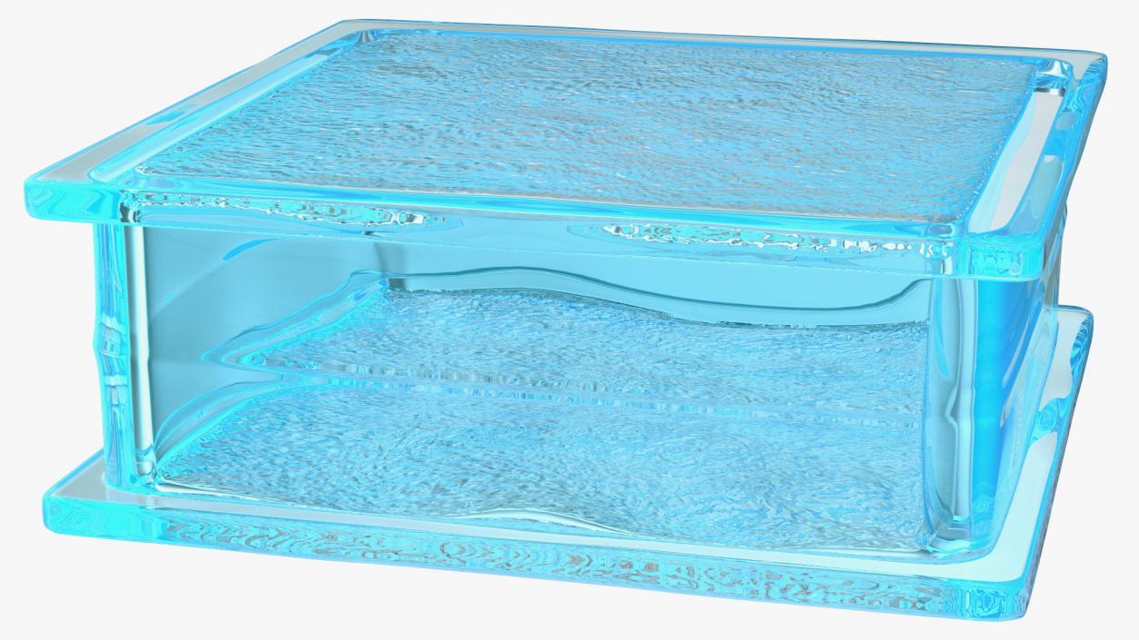 3D Ice Pattern Glass Block Blue model