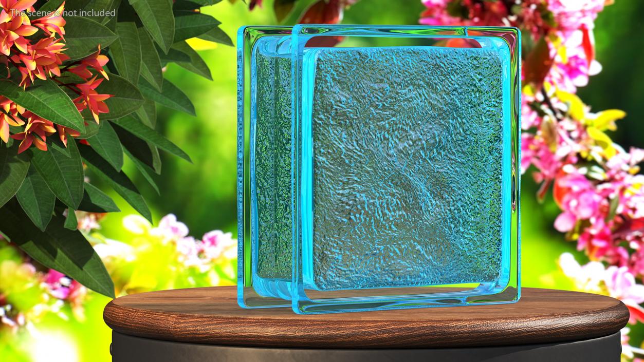 3D Ice Pattern Glass Block Blue model