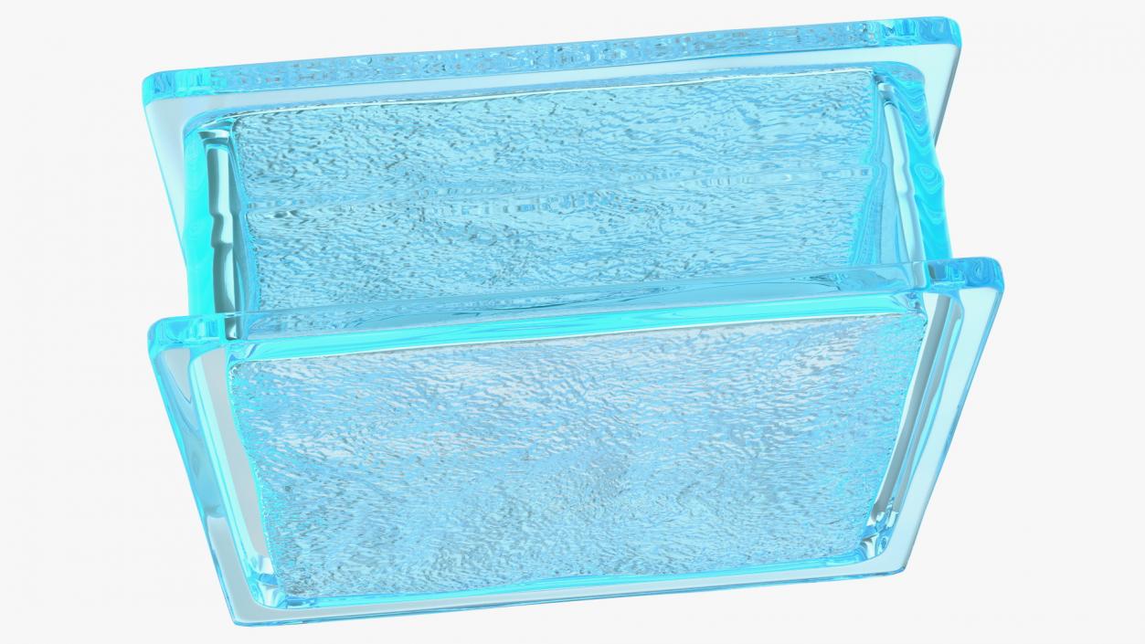 3D Ice Pattern Glass Block Blue model