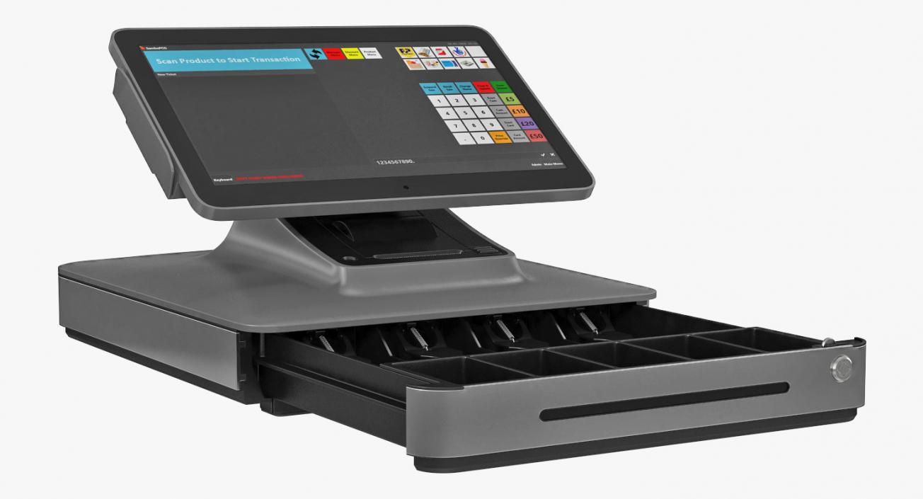 Modern Mobile POS Terminal Generic 3D model