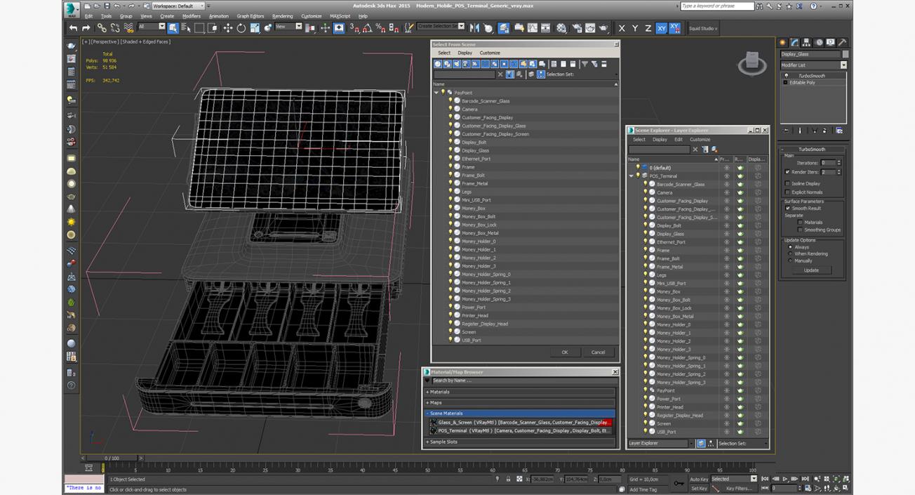 Modern Mobile POS Terminal Generic 3D model