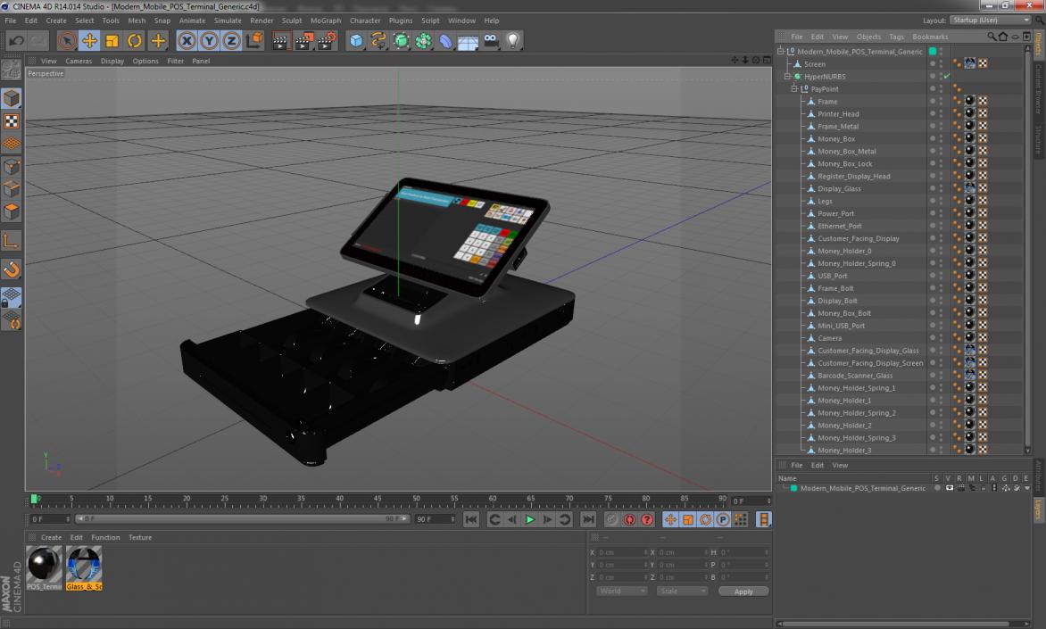 Modern Mobile POS Terminal Generic 3D model