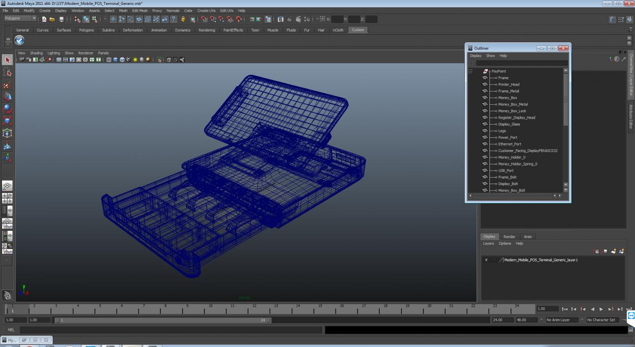 Modern Mobile POS Terminal Generic 3D model