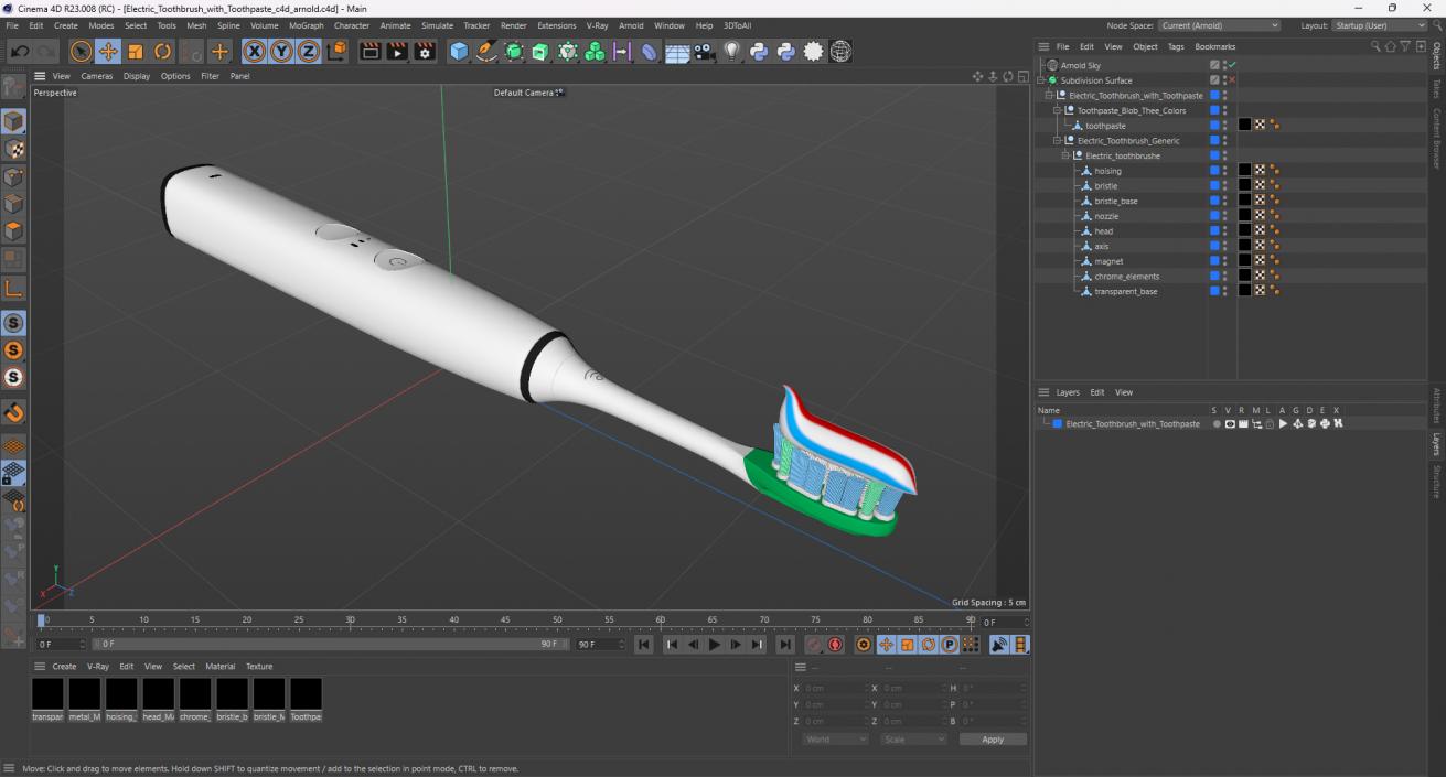 3D model Electric Toothbrush with Toothpaste