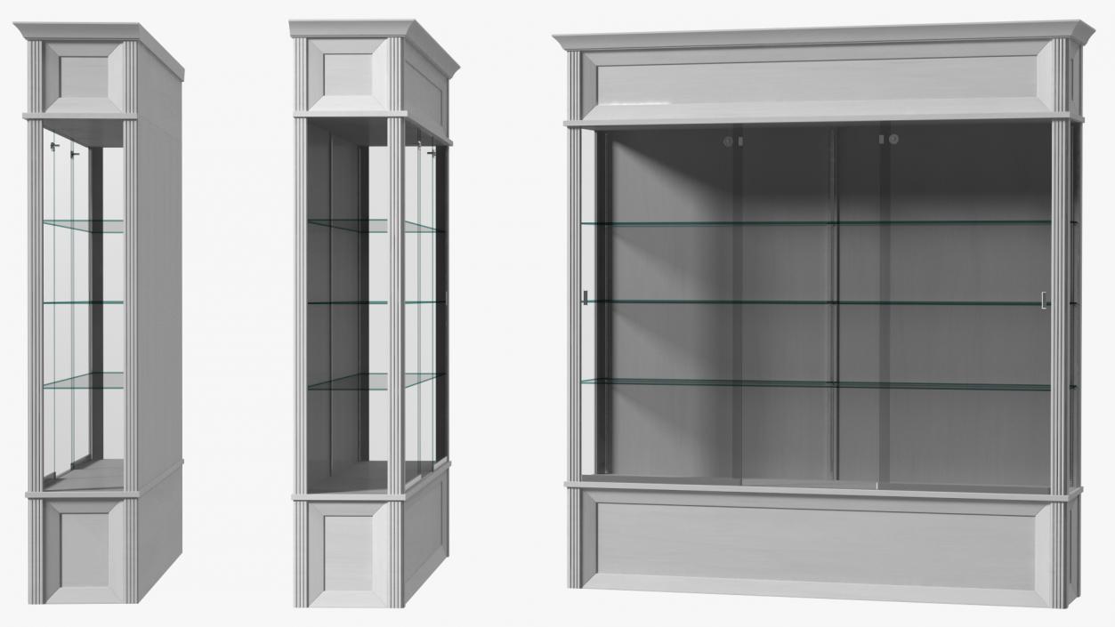 3D model Trophy Display Case White