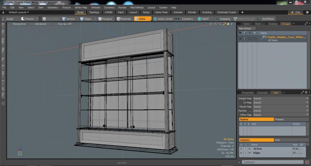 3D model Trophy Display Case White