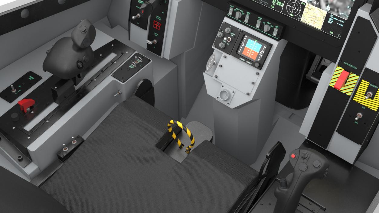 3D F-35 Fighter Cockpit Simulator Enabled model