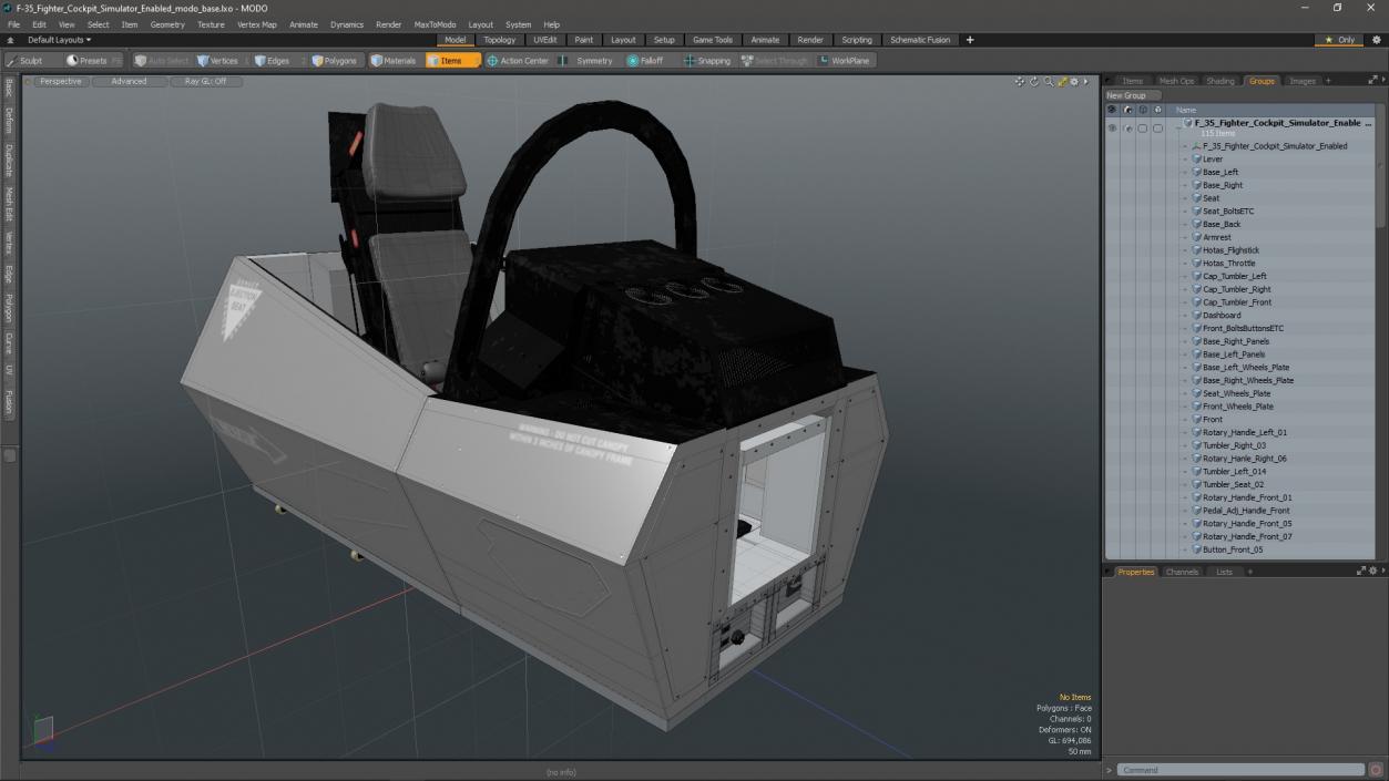 3D F-35 Fighter Cockpit Simulator Enabled model