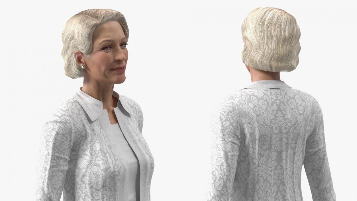 3D model Elderly Woman wearing MAGA Hat