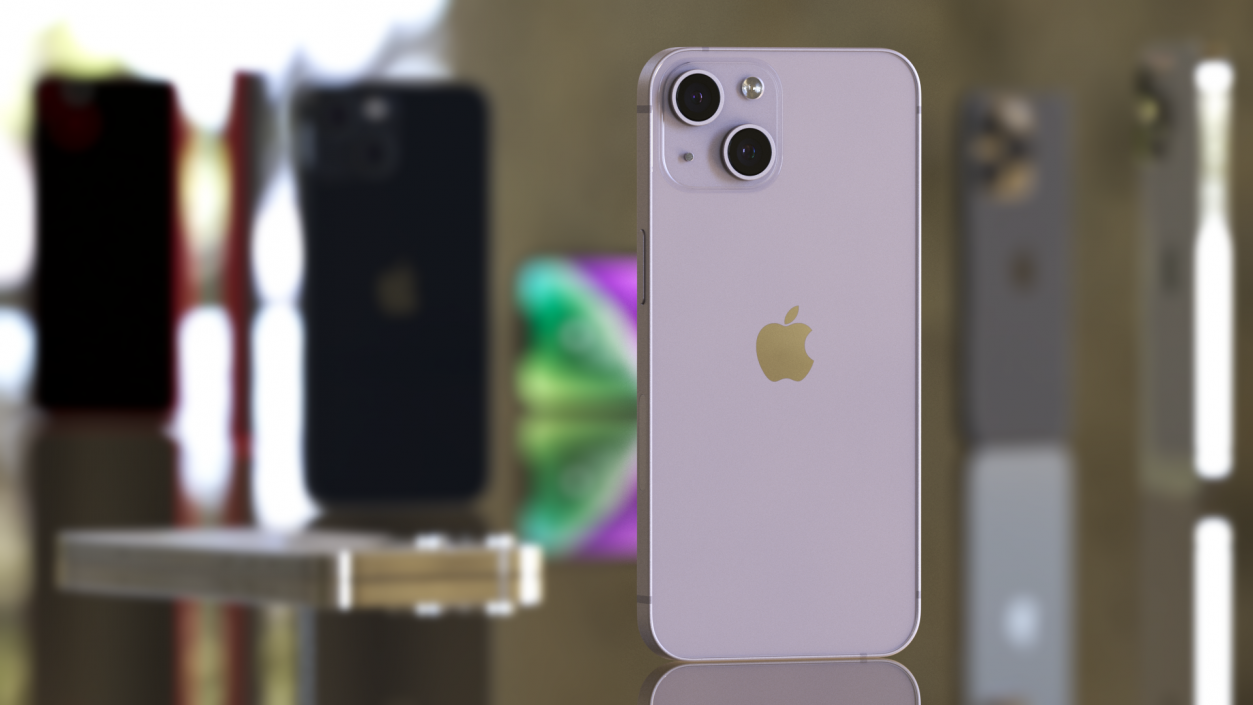 Apple iPhone 14 Purple 3D