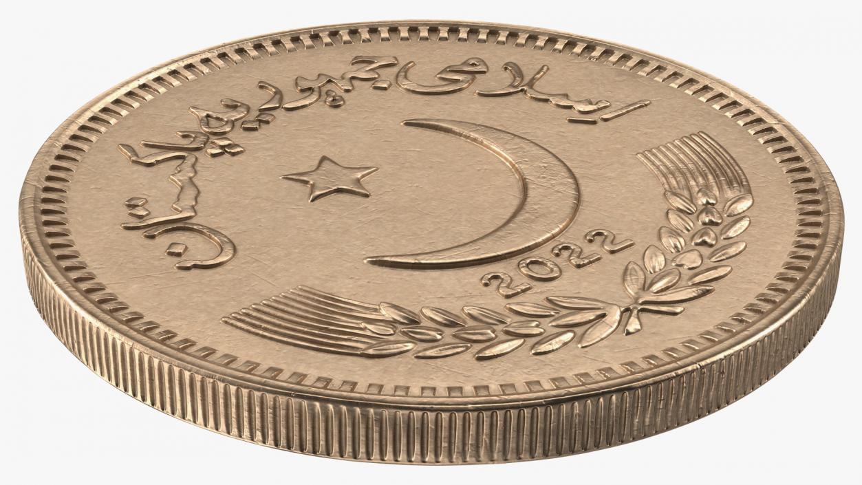 2 Pakistan Rupees Bronze 3D model