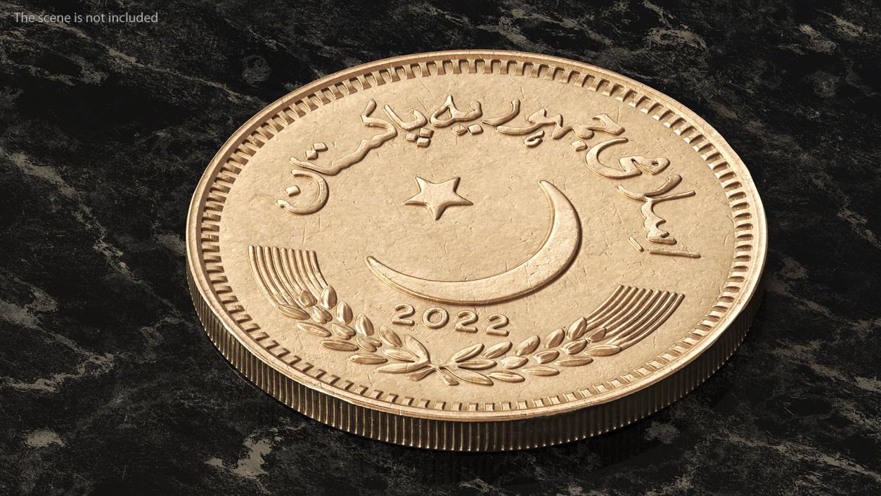 2 Pakistan Rupees Bronze 3D model