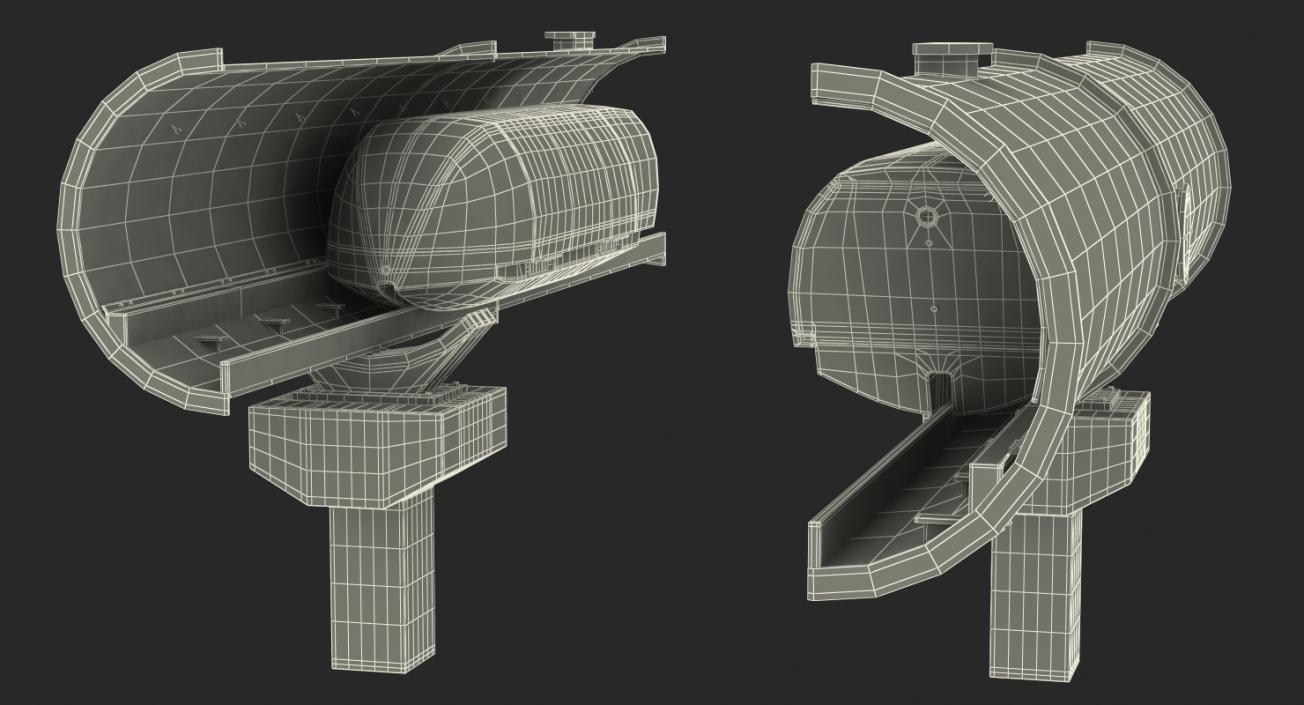 3D Speed Hyperloop Tunnel Section with Train