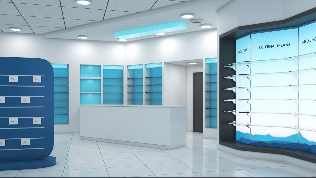 3D Pharmacy Store Interior model