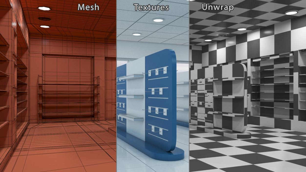 3D Pharmacy Store Interior model