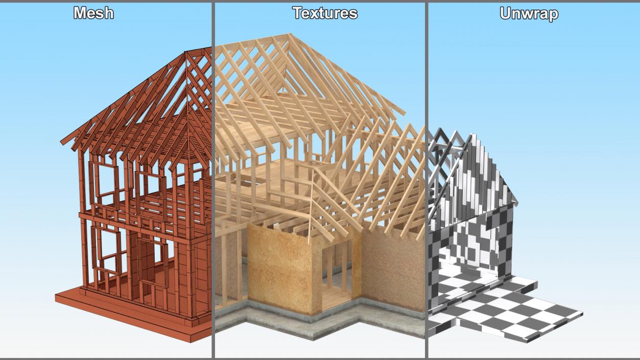 3D model Framed House Construction