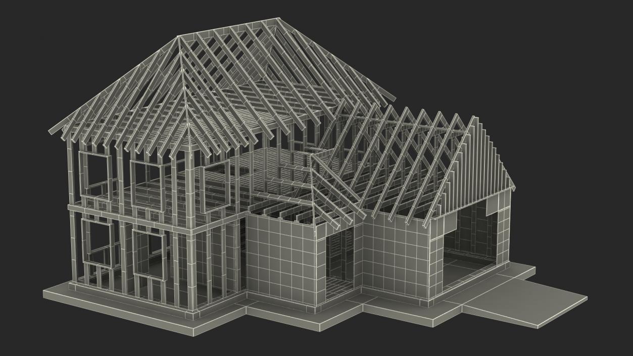 3D model Framed House Construction