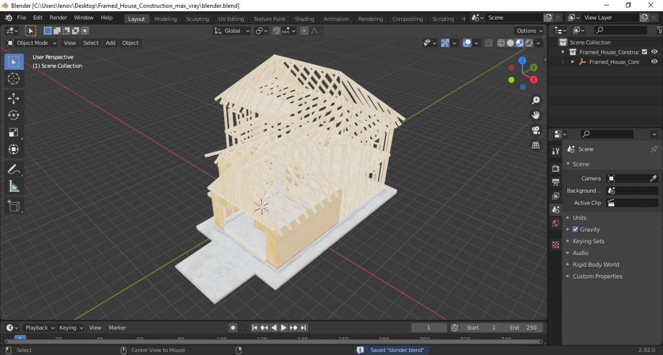 3D model Framed House Construction