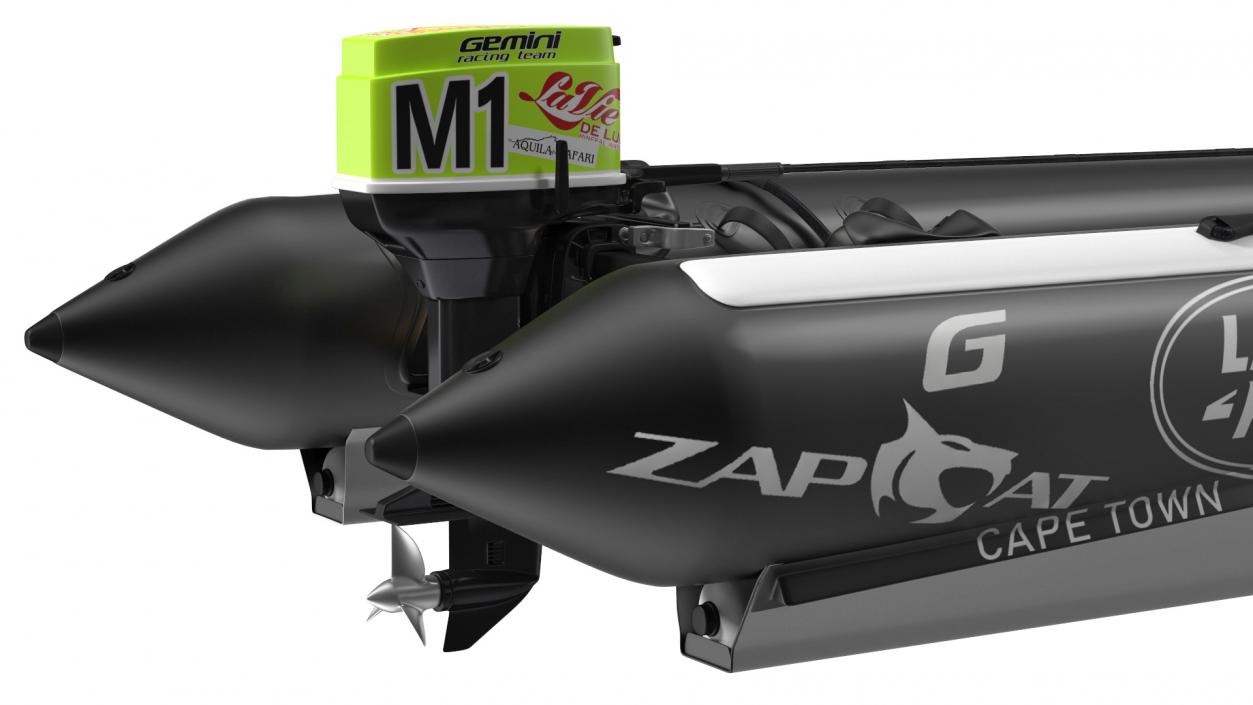 3D Racing Boat Gemini Zapcat F1 with Engine Black