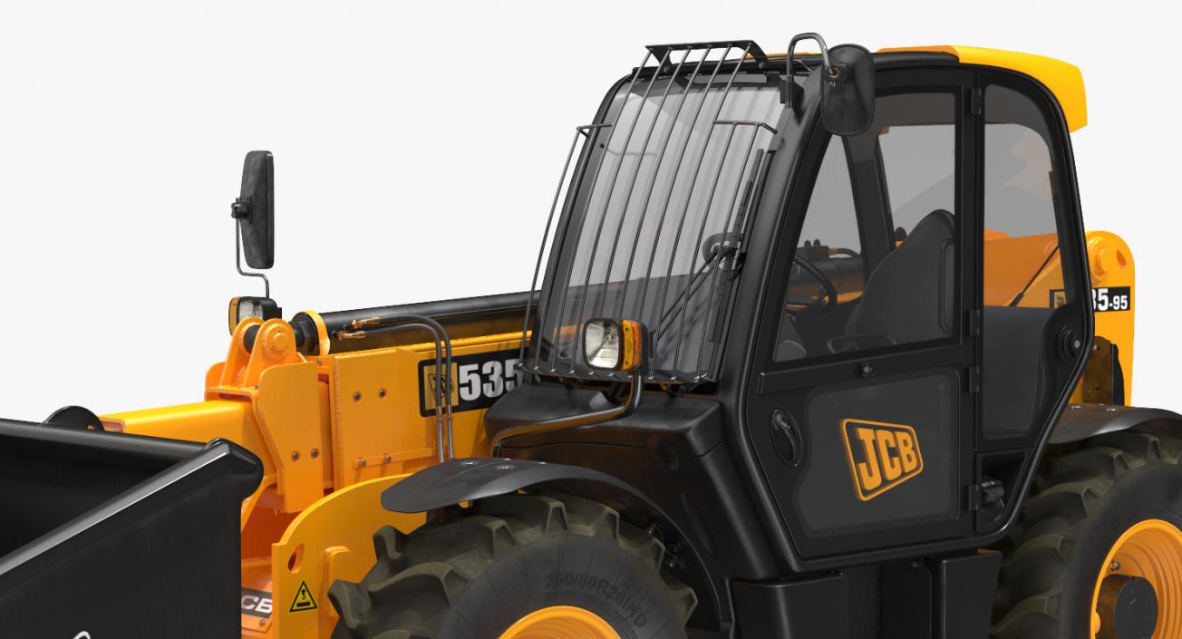 3D JCB 535 Telehandler Forklift Bucket Dirty