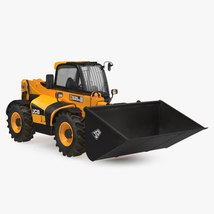 3D JCB 535 Telehandler Forklift Bucket Dirty