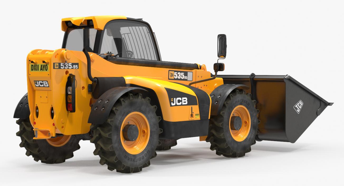 3D JCB 535 Telehandler Forklift Bucket Dirty