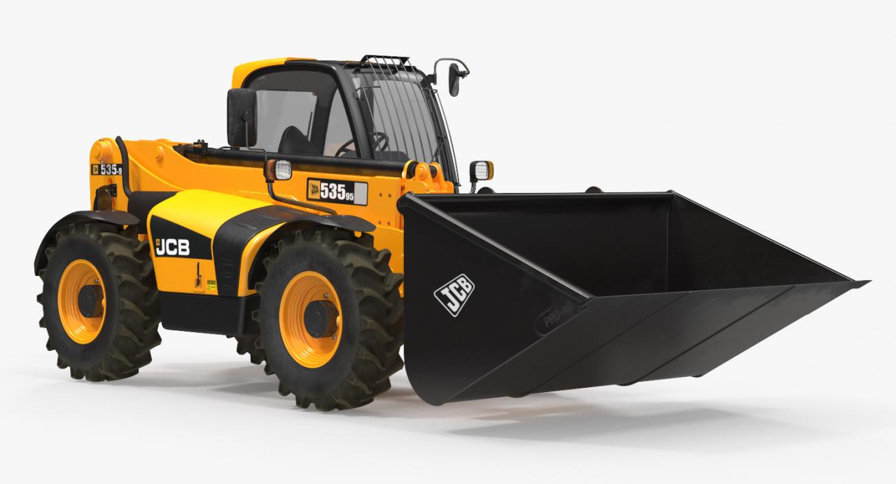 3D JCB 535 Telehandler Forklift Bucket Dirty