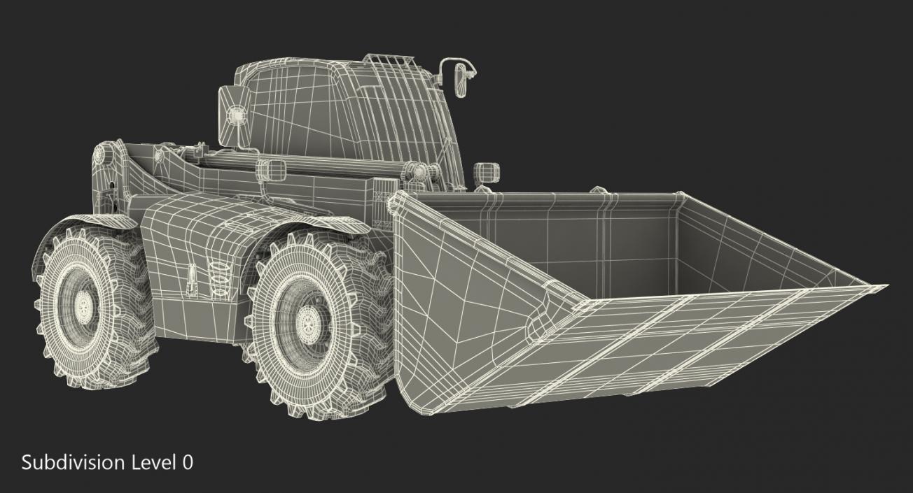 3D JCB 535 Telehandler Forklift Bucket Dirty