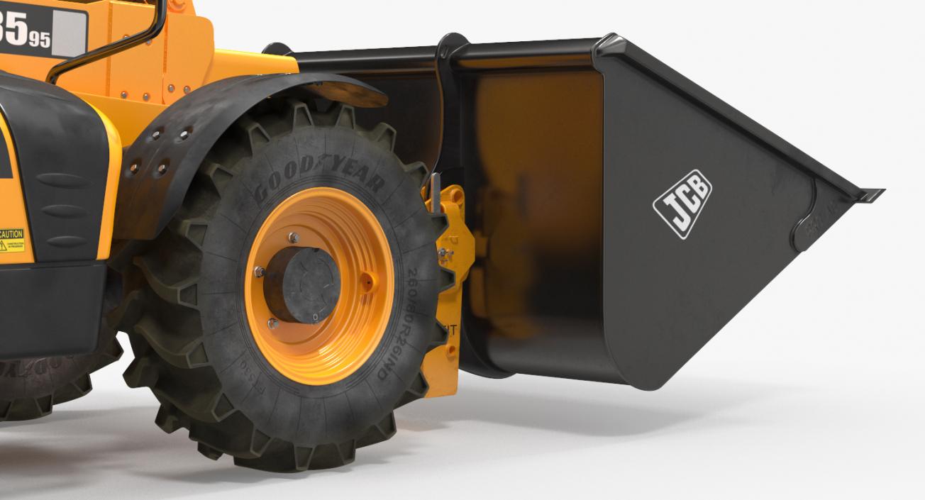 3D JCB 535 Telehandler Forklift Bucket Dirty