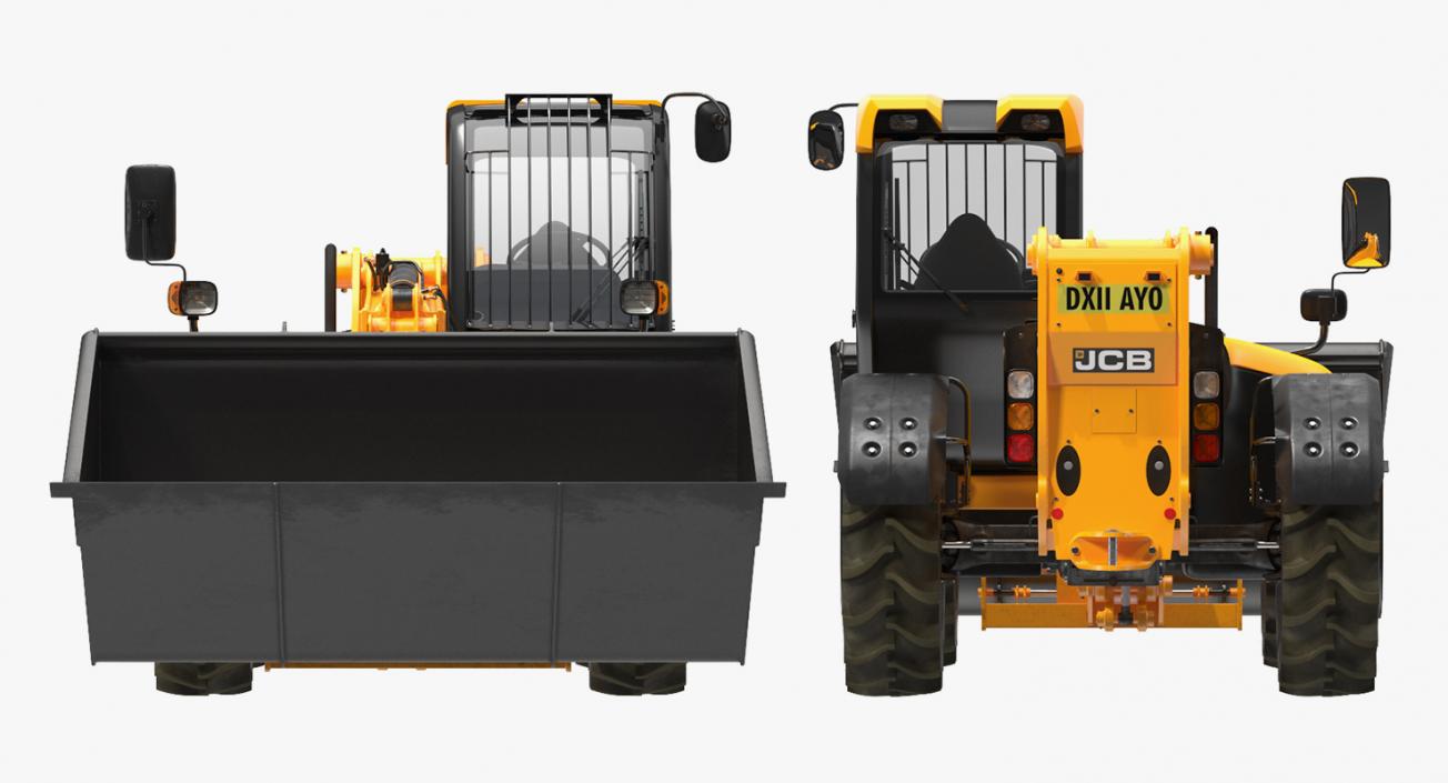 3D JCB 535 Telehandler Forklift Bucket Dirty