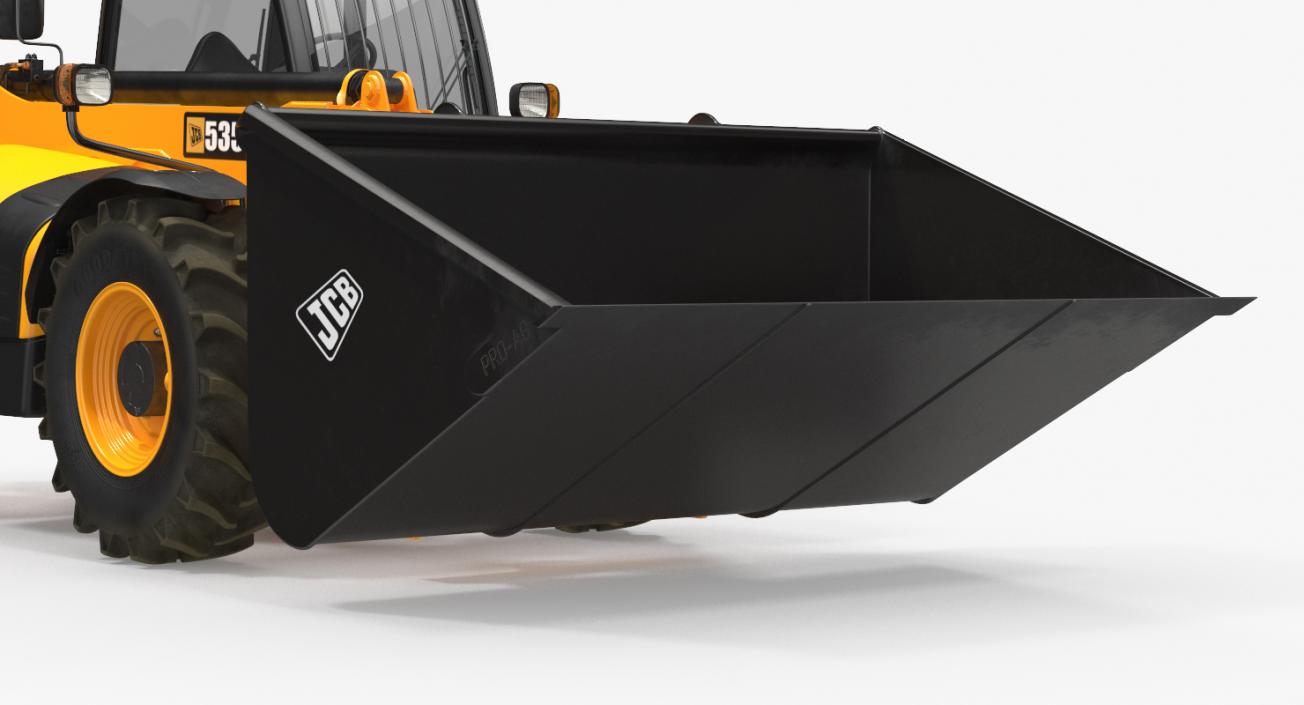 3D JCB 535 Telehandler Forklift Bucket Dirty