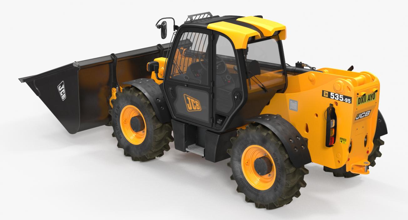 3D JCB 535 Telehandler Forklift Bucket Dirty