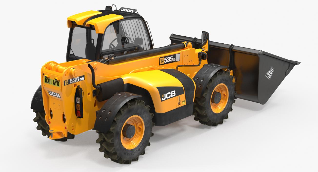 3D JCB 535 Telehandler Forklift Bucket Dirty